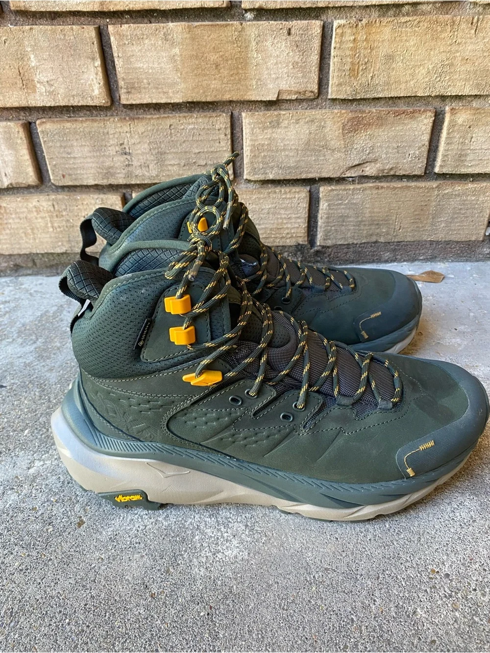 Hoka Mens Kaha 2 GORE-TEX Hiker Shoes US 9 D Green Waterproof Leather NEW